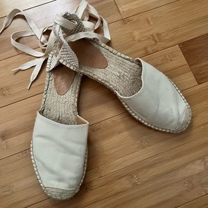 JCrew Womens cream espadrille flats / size 11